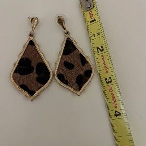 Leopard Print Drop Earrings